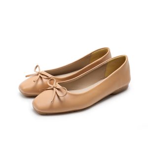 Womens Ballerinas |  Priya Leather Ballerina Oregano Green Ballerinas Ballerinas