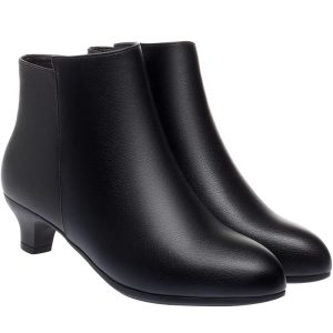 Womens Boots |  Rochelle Leather Ankle Boots Black Boots Black