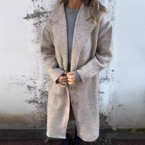 Womens Coats & Jackets |  Bhavina Wool Blend Coat Neutral Clothing Coats & Jackets