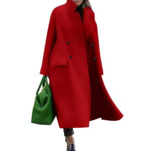 Womens Coats & Jackets |  Mireya Wool Blend Coat Orange Clothing Coats & Jackets