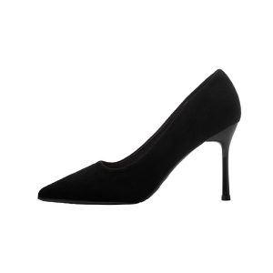 Womens Court Shoes |  Leila Suede Court Shoes Black Court Shoes Black