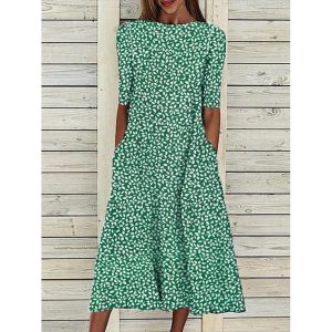 Womens Fit & Flare Dresses |  Bridget Dress Green Multi Dresses Fit & Flare Dresses