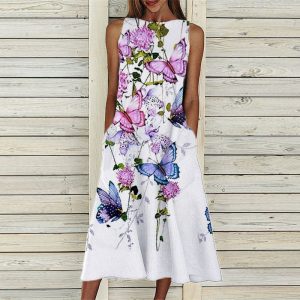 Womens Fit & Flare Dresses |  Carly Floral Dress Ivory Multi Dresses Fit & Flare Dresses