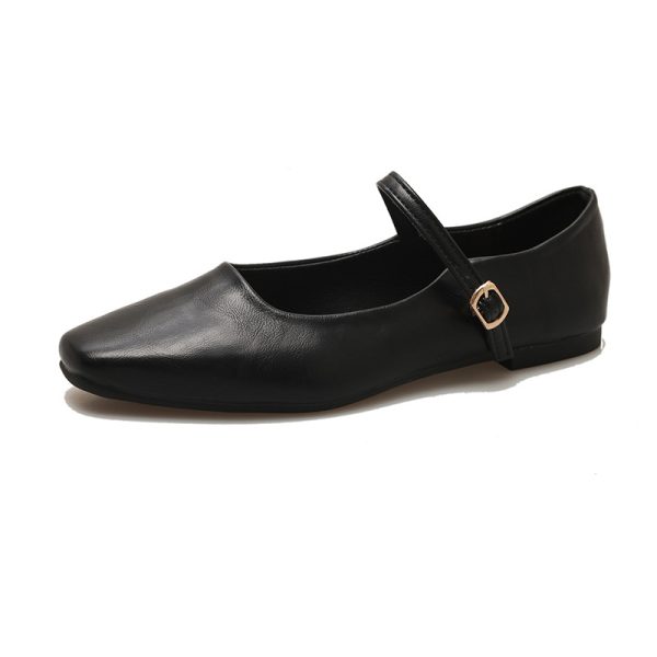 Womens Flats |  Chrissy Mary Jane Black Flats Black