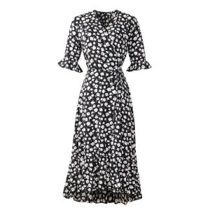 Womens Floral Dresses |  Bonnie Dress Navy Cream Dresses Fit & Flare Dresses