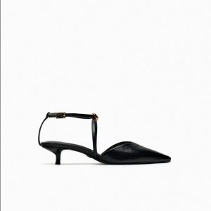 Womens Heels |  Alice Leather T-bar Courts Black Heels Black