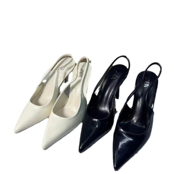 Womens Heels |  Lily Leather Slingbacks Black Heels Black