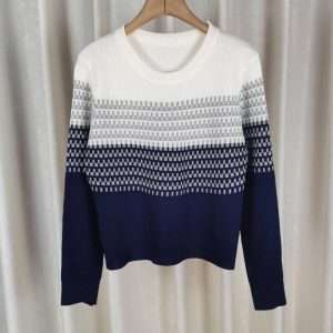 Womens Jumpers & Cardigans |  Lorrie Fairisle Jumper with Alpaca Ivory Navy Clothing Ivory Navy