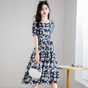 Womens Petite Dresses |  Petite Ginny Jersey Dress Navy Cream Petite Navy Cream