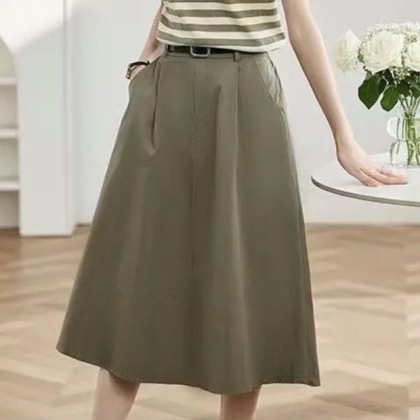 Womens Skirts |  Avril Cotton Skirt Sage Green Clothing Sage Green