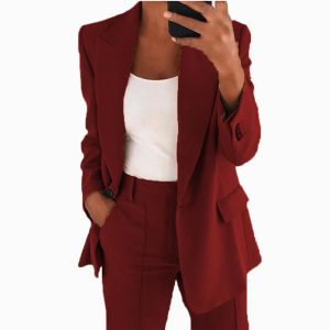 Womens Suits & Co-Ords |  Miley Tapered Trousers Begonia Red Clothing Begonia Red