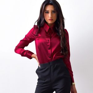 Womens Tops |  Jade Satin Blouse Warm Plum Clothing Tops