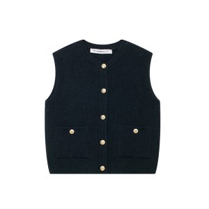 Womens Tops |  Tatton Cotton Blend Knitted Vest Black Clothing Black