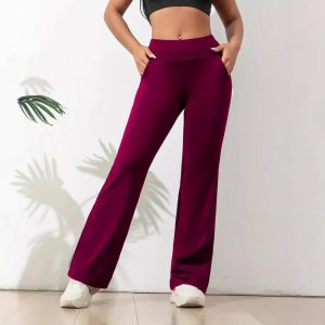 Womens Trousers |  Judith Satin Trouser Vibrant Purple Clothing Trousers