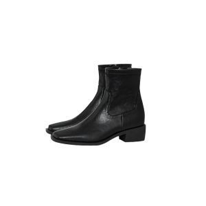 Womens Boots |  Georgie Leather Ankle Boots Black Boots Black